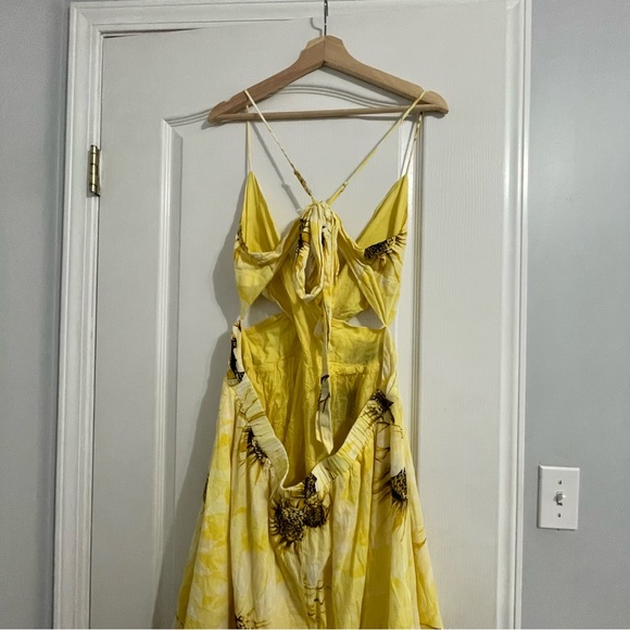 H&M V-NECK COTTON DRESS SUNFLOWER XXL - Picture 2 of 6